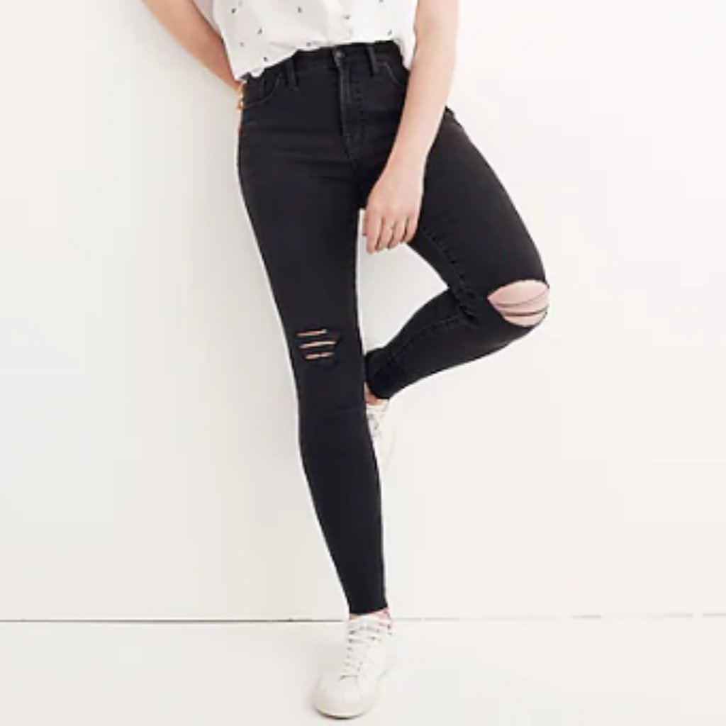 Madewell 9" Mid-Rise Skinny Jeans In Black Sea 25